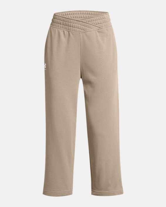 Women's UA Rival Terry Wide Leg Crop Pants in Brown image number 4